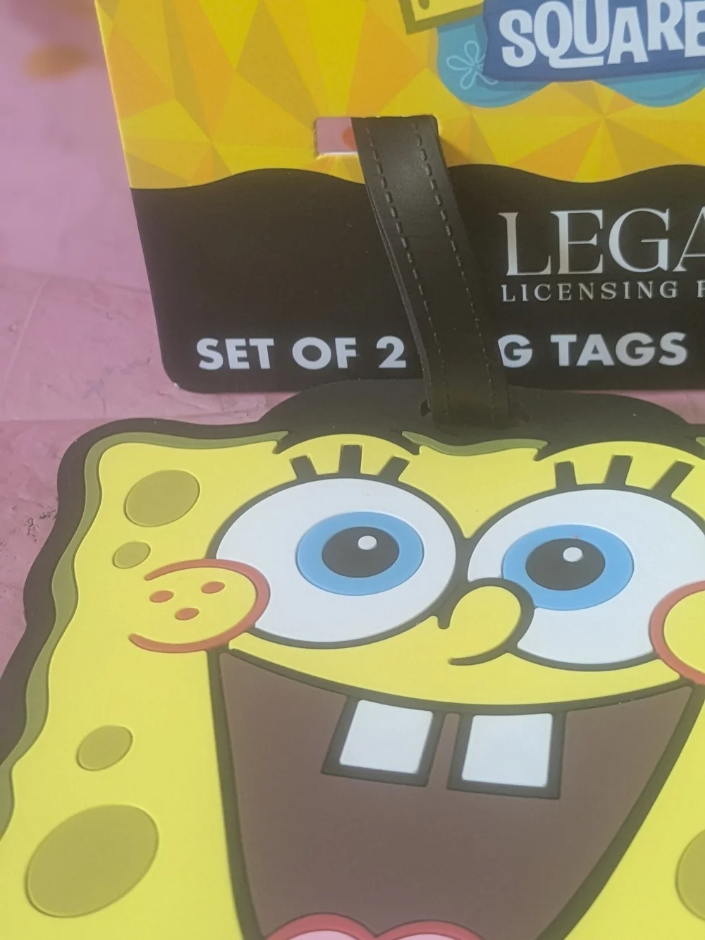 SpongeBob SquarePants Luggage Tags - Yellow & Pink